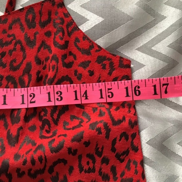 ASOS Red leather animal print fringe cami - Picture 4 of 5